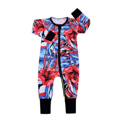 Red and Blue Floral Zippy