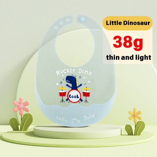 38gThin and light Baby Bib with Food-Grade Silicone, Waterproof and Adjustable for Easy Feeding