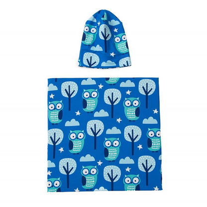 Owl Print Swaddle & Knot Hat Set