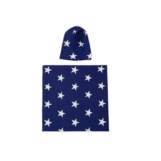 Star Print Swaddle & Knot Hat Set