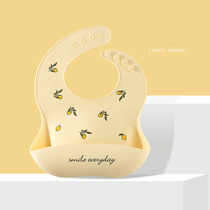 Baby Bib with Food-Grade Silicone, Waterproof and Adjustable for Easy Feeding