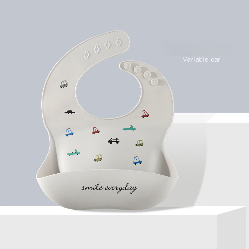 Baby Bib with Food-Grade Silicone, Waterproof and Adjustable for Easy Feeding