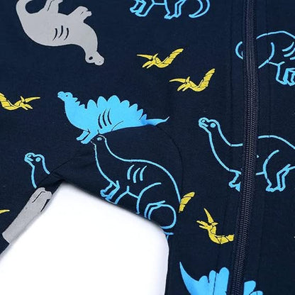 Dinosaur Print Navy Blue Zippy