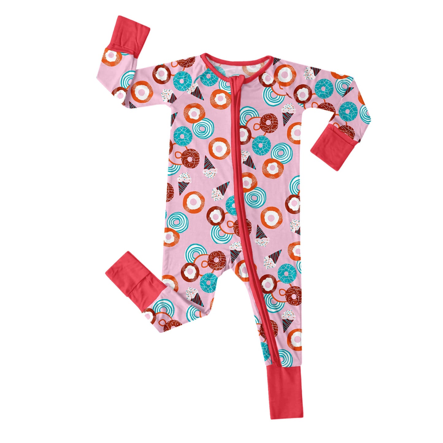 Delicious Donuts Convertible Zippered Romper