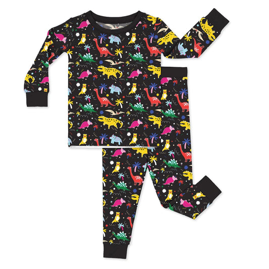 Black Jurassic Friends Two Piece Pajama Set