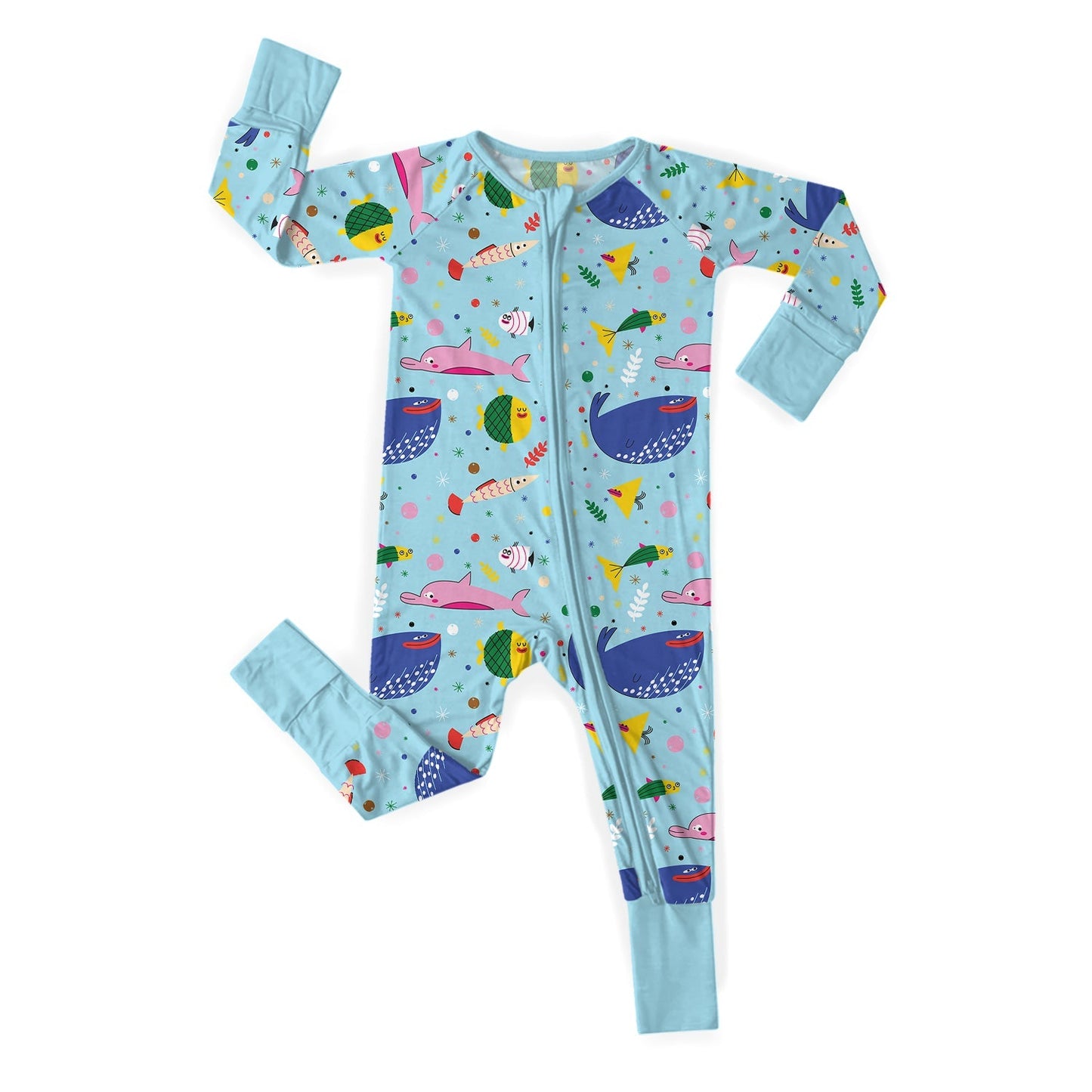 Blue Ocean Odyssey Convertible Zippered Romper