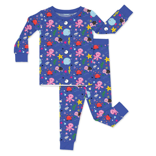 Blue Underwater Adventures Two Piece Pajama Set