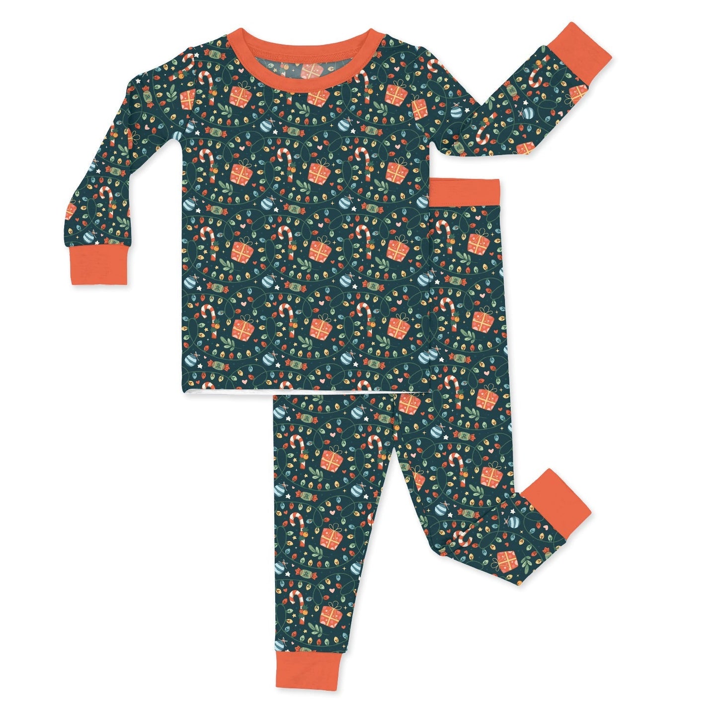 Christmas Light Flat Two Piece Pajama Set