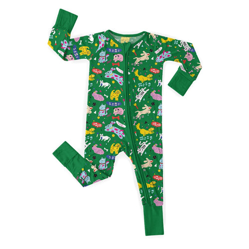 Green Pet Playtime Convertible Zippered Romper