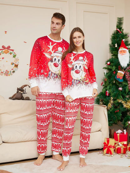 Men's Christmas Reindeer Print Family Matching Pajama Set