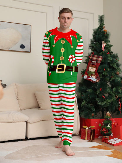 Men's Elf Print Family Matching Pajama Set