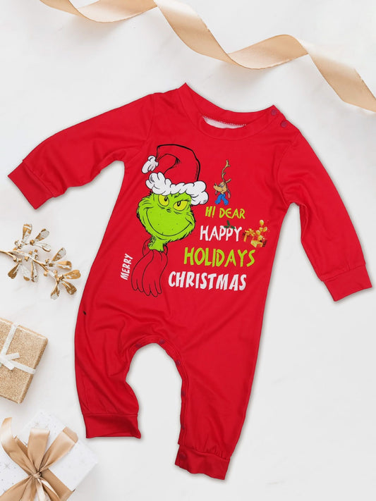 Baby Little Monster Print Family Holiday Casual Fashion Outfit