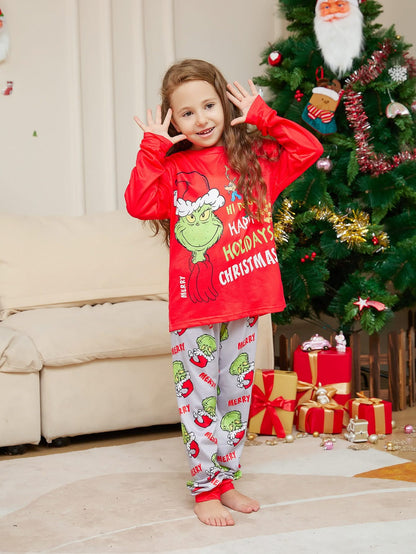 Kids' Little Monster Print Family Holiday Casual Fashion Outfit