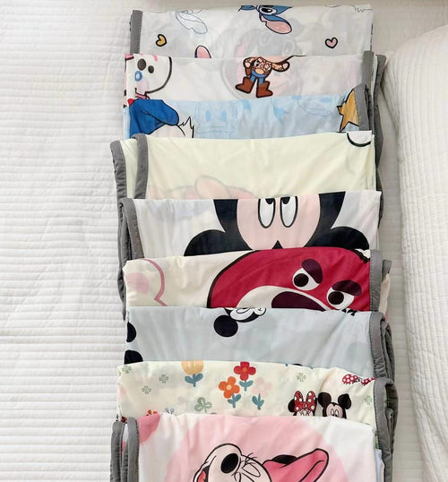 Baby Bamboo Fiber Blanket - Lightweight, Cartoon Design, Machine Washable for Strollers and Cribs