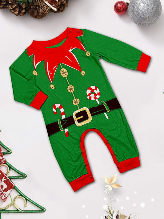 Baby Elf Print Family Matching Pajama Set