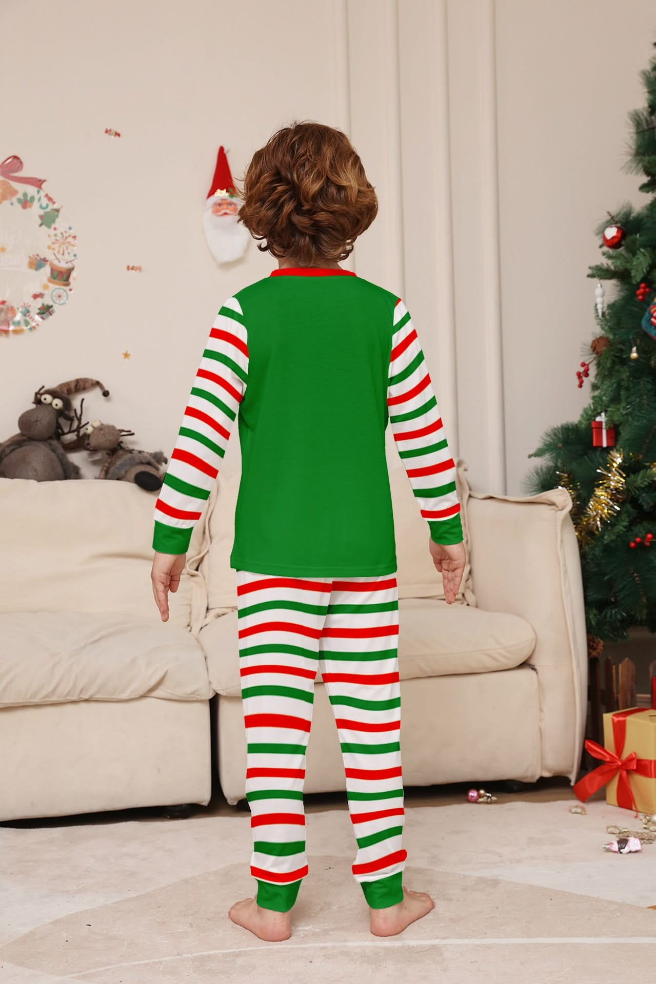 Kids' Elf Print Family Matching Pajama Set