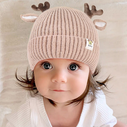 Fawn Baby Christmas Hat Reindeer Antlers Hat Crochet Moose Hat Beanie Hat for Prom Carnival