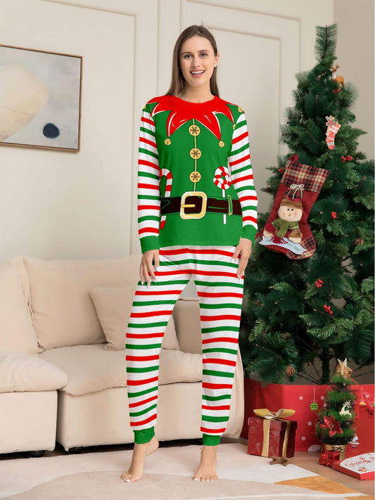 Women's Elf Print Family Matching Pajama Set