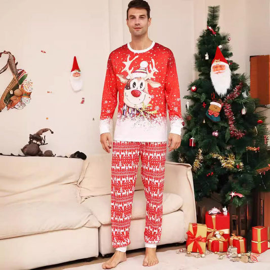 Men's Christmas Reindeer Print Family Matching Pajama Set