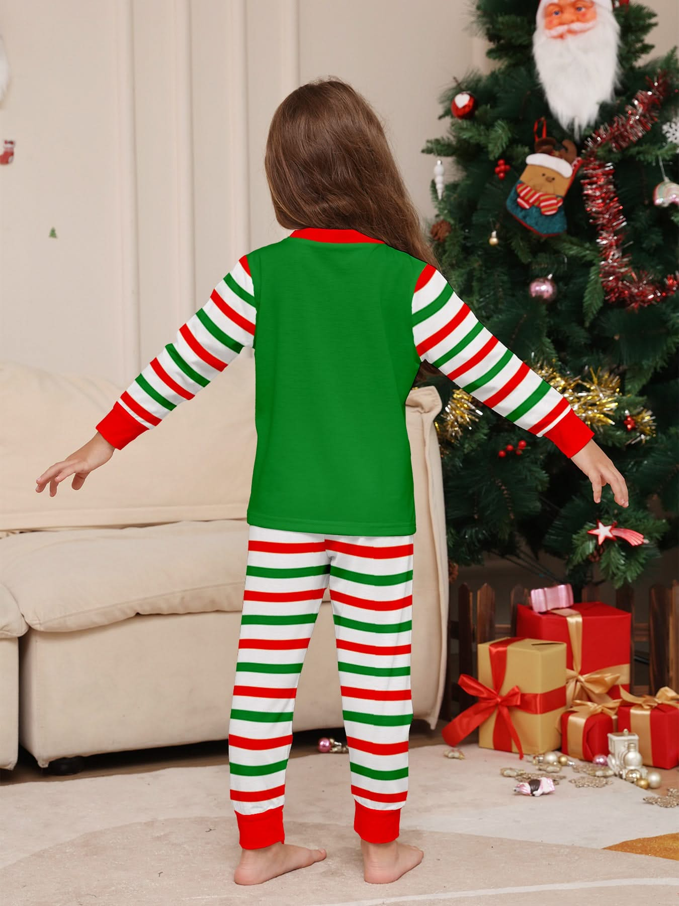 Kids' Elf Print Family Matching Pajama Set