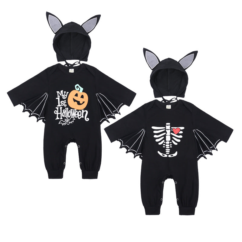 Fawn™ Baby Bat Halloween Romper with Hat – Newborn Boy Outfit