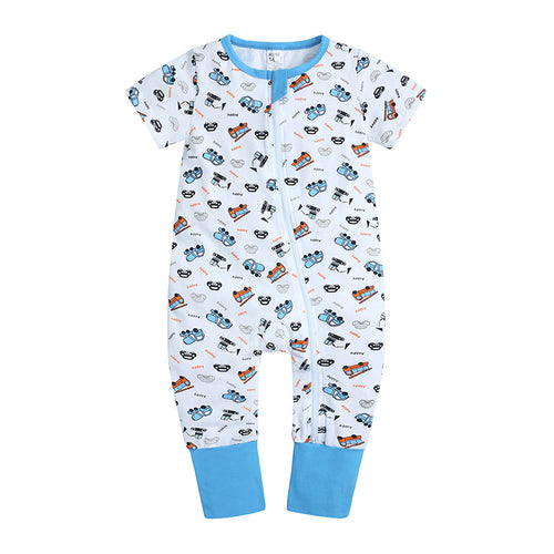 Blue Tiny Cars Zippy - Short Sleeve Edition