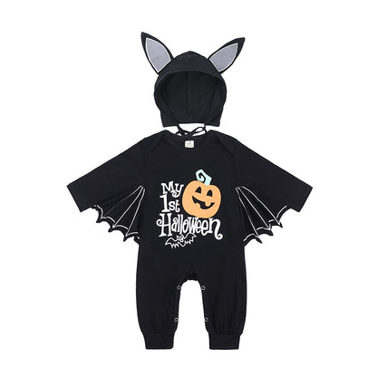 Fawn™ Baby Bat Halloween Romper with Hat – Newborn Boy Outfit