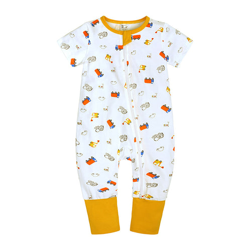 Yellow & White Tiny Trucks Zippy - Short Sleeve Edition