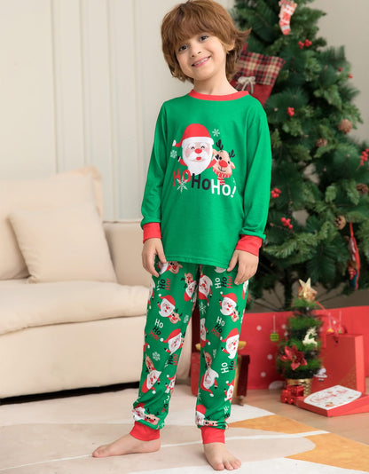 Kids' Santa Print Loungewear Pajama Set - Christmas Sleepwear