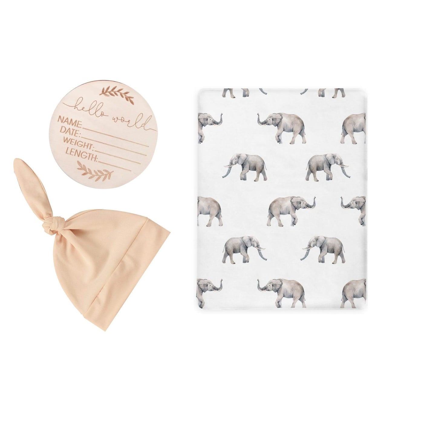 Animal Print Baby Swaddle Blanket, Newborn Hat, and Milestone Cards 3-Piece Set - Soft and Stylish