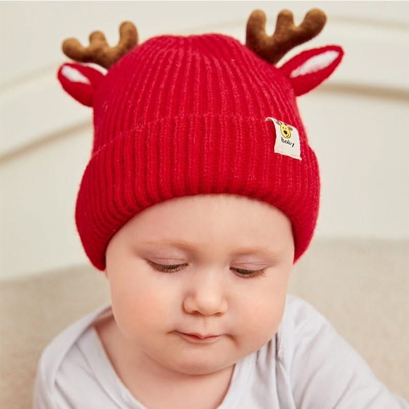 Fawn Baby Christmas Hat Reindeer Antlers Hat Crochet Moose Hat Beanie Hat for Prom Carnival