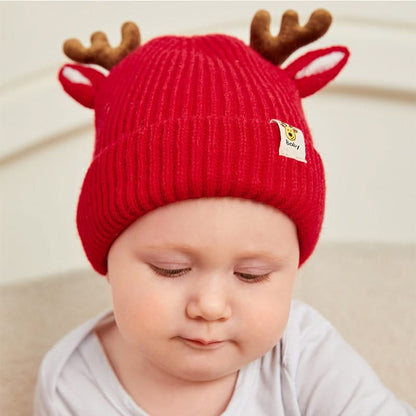 Fawn Baby Christmas Hat Reindeer Antlers Hat Crochet Moose Hat Beanie Hat for Prom Carnival