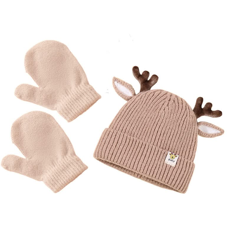 Fawn Baby Christmas Hat Reindeer Antlers Hat Crochet Moose Hat Beanie Hat for Prom Carnival