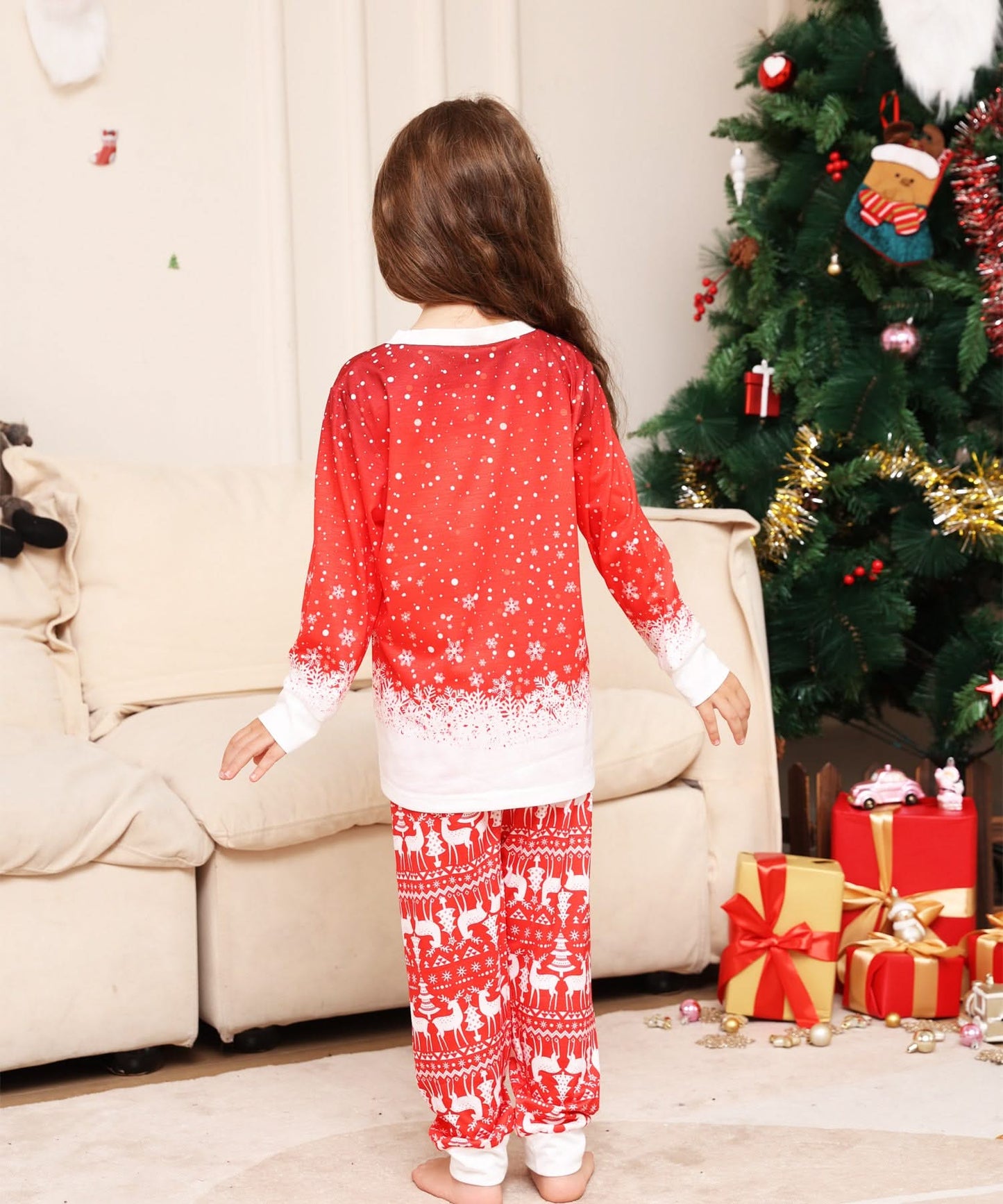 Kids' Christmas Reindeer Print Family Matching Pajama Set