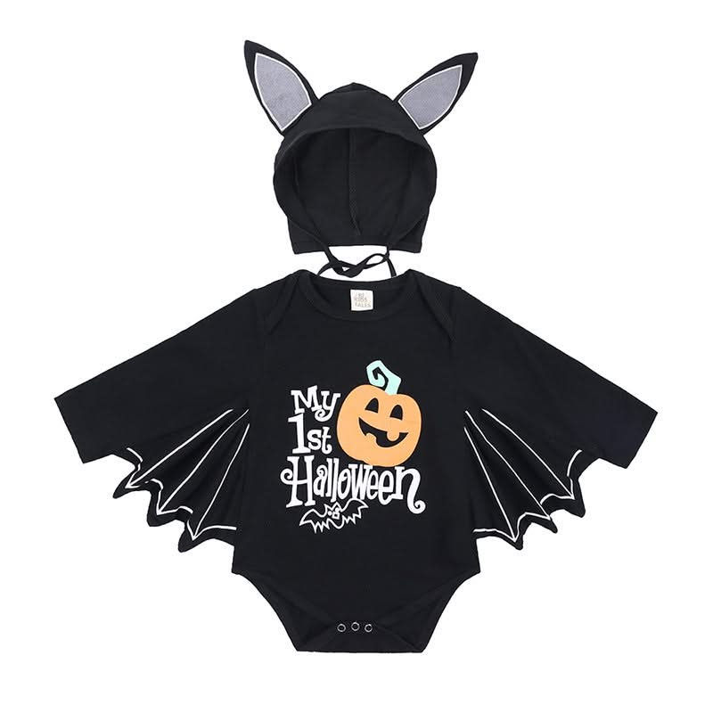 Fawn™ Baby Bat Halloween Romper with Hat – Newborn Boy Outfit