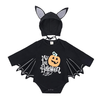 Fawn™ Baby Bat Halloween Romper with Hat – Newborn Boy Outfit