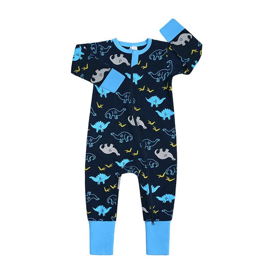 Bear Print Teal Blue Zippy