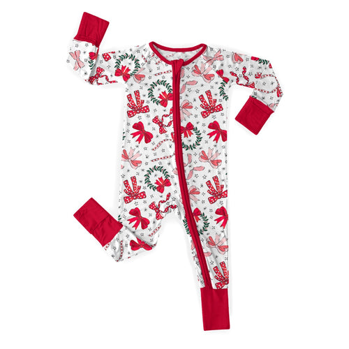 Christmas Bows Convertible Zippered Romper