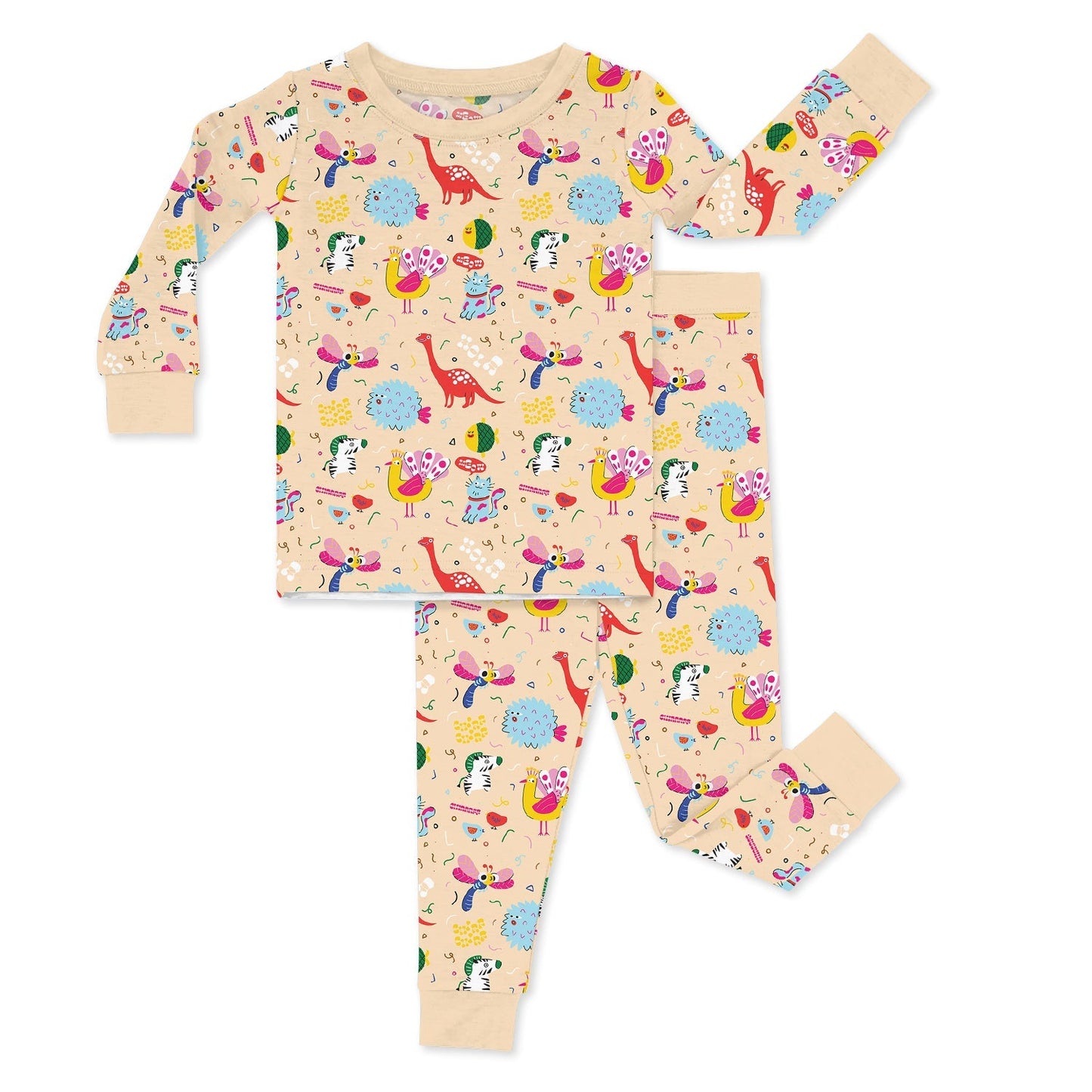 Yellow Nature's Friends Two Piece Pajama Set