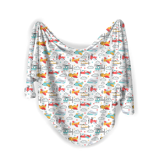 Airplanes and Helicopters Swaddle Blanket