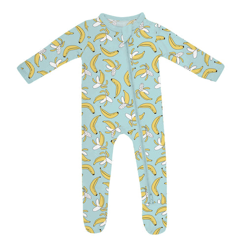 Bananas Zippered Footie Romper