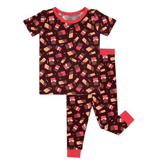 Christmas Choco Two Piece Short Sleeve Pajama Set