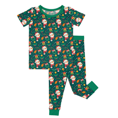 Christmas Pattern Two Piece Short Sleeve Pajama Set