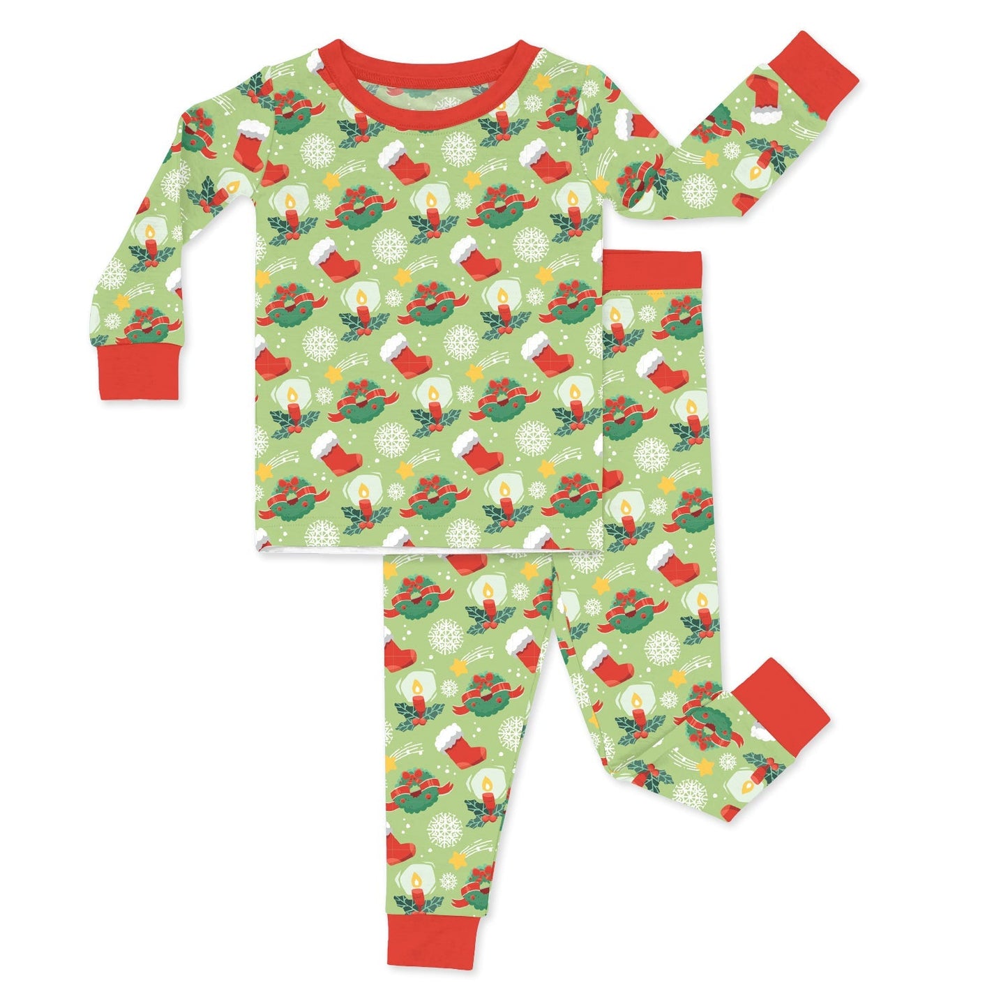 Christmas Sock With Candle Two Piece Pajama Set