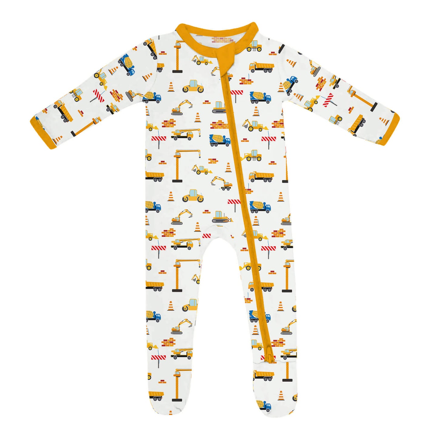 Construction Zippered Footie Romper