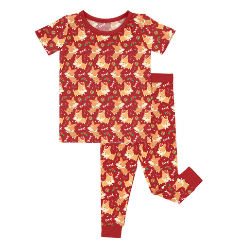 Corgi Christmas Two Piece Short Sleeve Pajama Set