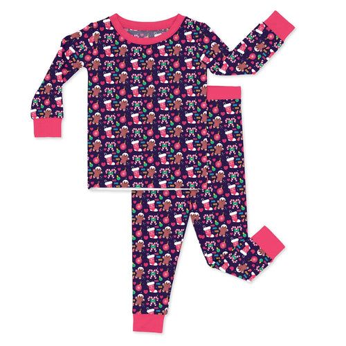 Hohoho Pattern Two Piece Pajama Set