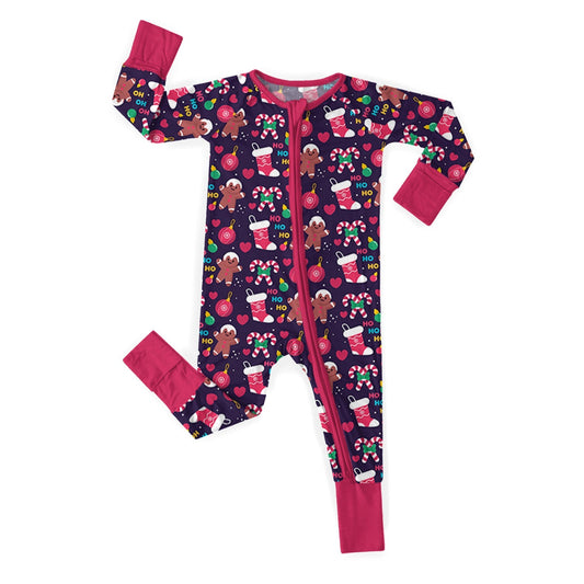 Hohoho Pattern Convertible Zippered Romper