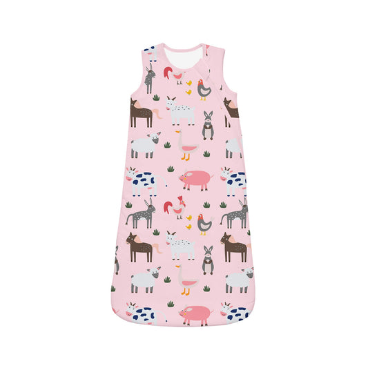 Pink Farm Animals Sleep Bag Seasonless 1.0 TOG