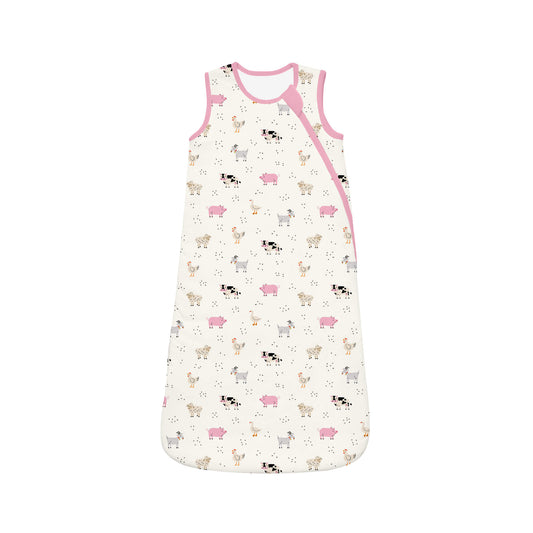 Pink Sleepy Farm Animals Sleep Bag Seasonless 1.0 TOG